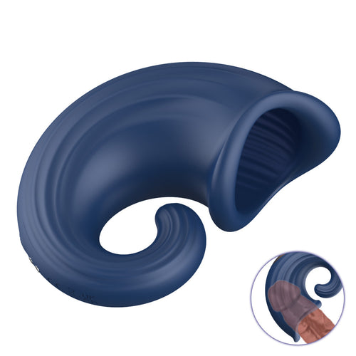 Penis Vibrator Ox Horn Shaped Glans Trainer Cock Sleeve
