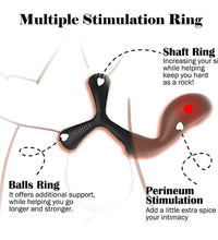 Prostate Massager Vibrating Triple Ring Penis Ring