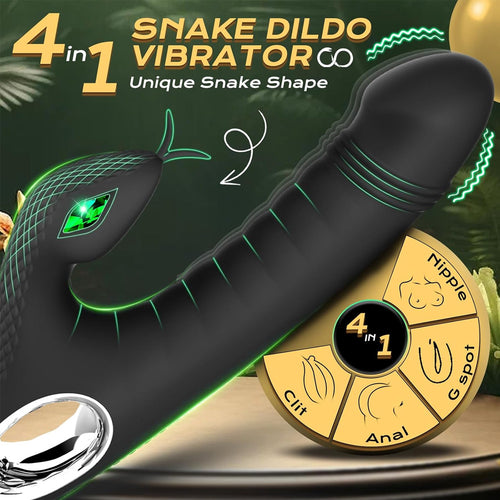 Rabbit G-Spot Vibrator Snake Dildo with 10 Vibrations