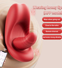 Red Tongue Wearable G-spot Vibrator Clitoral Stimulator with App Control