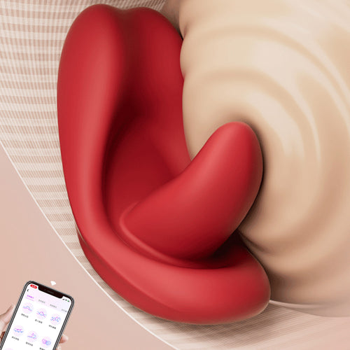 Red Tongue Wearable G-spot Vibrator Clitoral Stimulator with App Control