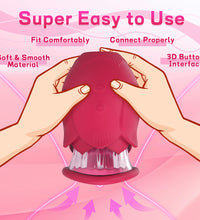 Rotating & Sucking Clit Nipple Stimulator Rose Vibrator