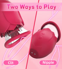 Rotating & Sucking Clit Nipple Stimulator Rose Vibrator