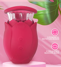 Rotating & Sucking Clit Nipple Stimulator Rose Vibrator