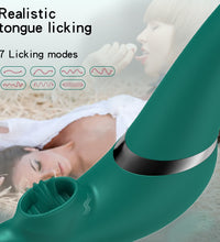 Double Ended Rotating G-Spot Tongue Licking Vibrator