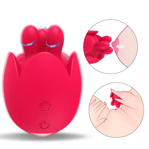 S-Hande Rotating Rose Clitoral Vibrator Nipple Stimulator