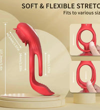 Vibrating Rose Cock Ring With Clit Stimulators APP Controls