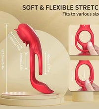 Vibrating Rose Cock Ring With Clit Stimulators APP Controls