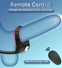 Vibrating Cock Ring with Anal Beads Remote Control
