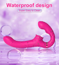 Strapless G-spot Vibrator Tongue Licking Clit Stimulator with Remote