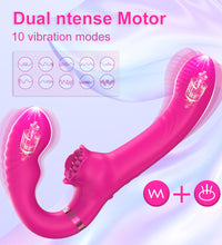 Strapless G-spot Vibrator Tongue Licking Clit Stimulator with Remote