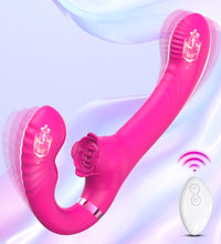 Strapless G-spot Vibrator Tongue Licking Clit Stimulator with Remote