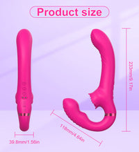 Strapless G-spot Vibrator Tongue Licking Clit Stimulator with Remote