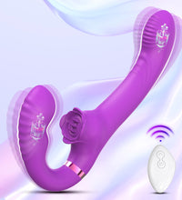 Strapless G-spot Vibrator Tongue Licking Clit Stimulator with Remote