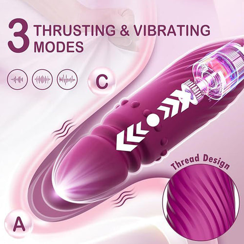 Rose Licking Sucker Vibrator with Thrusting Dildo G-spot Targeting