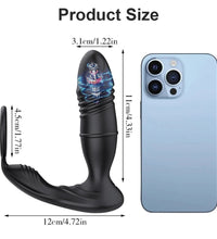 Thrusting Prostate Massager Butt Plug Vibrator With Cock Ring