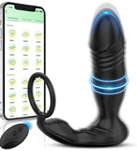 Thrusting Prostate Massager Butt Plug Vibrator With Cock Ring