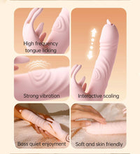 Tongue Licking Rabbit Thrusting Vibrator Clitoral Stimulator