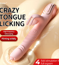 Tongue Licking Rabbit Thrusting Vibrator Clitoral Stimulator