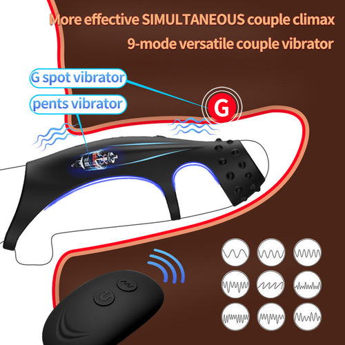 Vibrating Triple Cock Ring Couples Vibrator with Remote Control