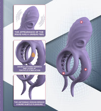 Venusfun App Controlled Vibrating Cock Ring 10 Modes Silicone Ring for Shared Orgasms