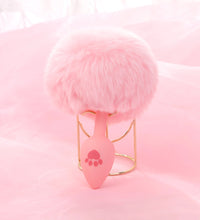 Venusfun Cat Paw Tail Silicone Anal Plug Soft Fluffy Tail Toy for BDSM and Role Play