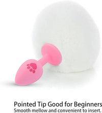 Venusfun Cat Paw Tail Silicone Anal Plug Soft Fluffy Tail Toy for BDSM and Role Play