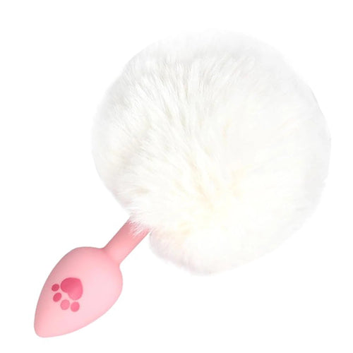 Venusfun Cat Paw Tail Silicone Anal Plug Soft Fluffy Tail Toy for BDSM and Role Play
