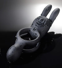 Venusfun Double Ring Rabbit Silicone Vibrating Testicle Stimulator Penis Ring