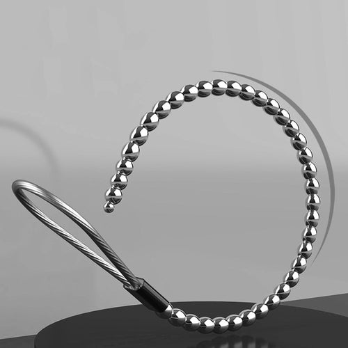 Venusfun Metal Urethral Sound Beaded Stimulator Stainless Steel Flexible Male Urethral Plug for BDSM