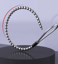 Venusfun Metal Urethral Sound Beaded Stimulator Stainless Steel Flexible Male Urethral Plug for BDSM