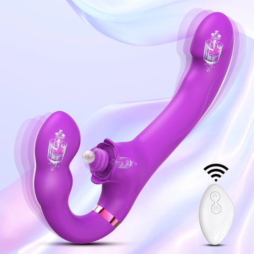 Venusfun Remote Control Clitoral & G Spot Vibrator Wand with Dual Motors and Silent Stimulation