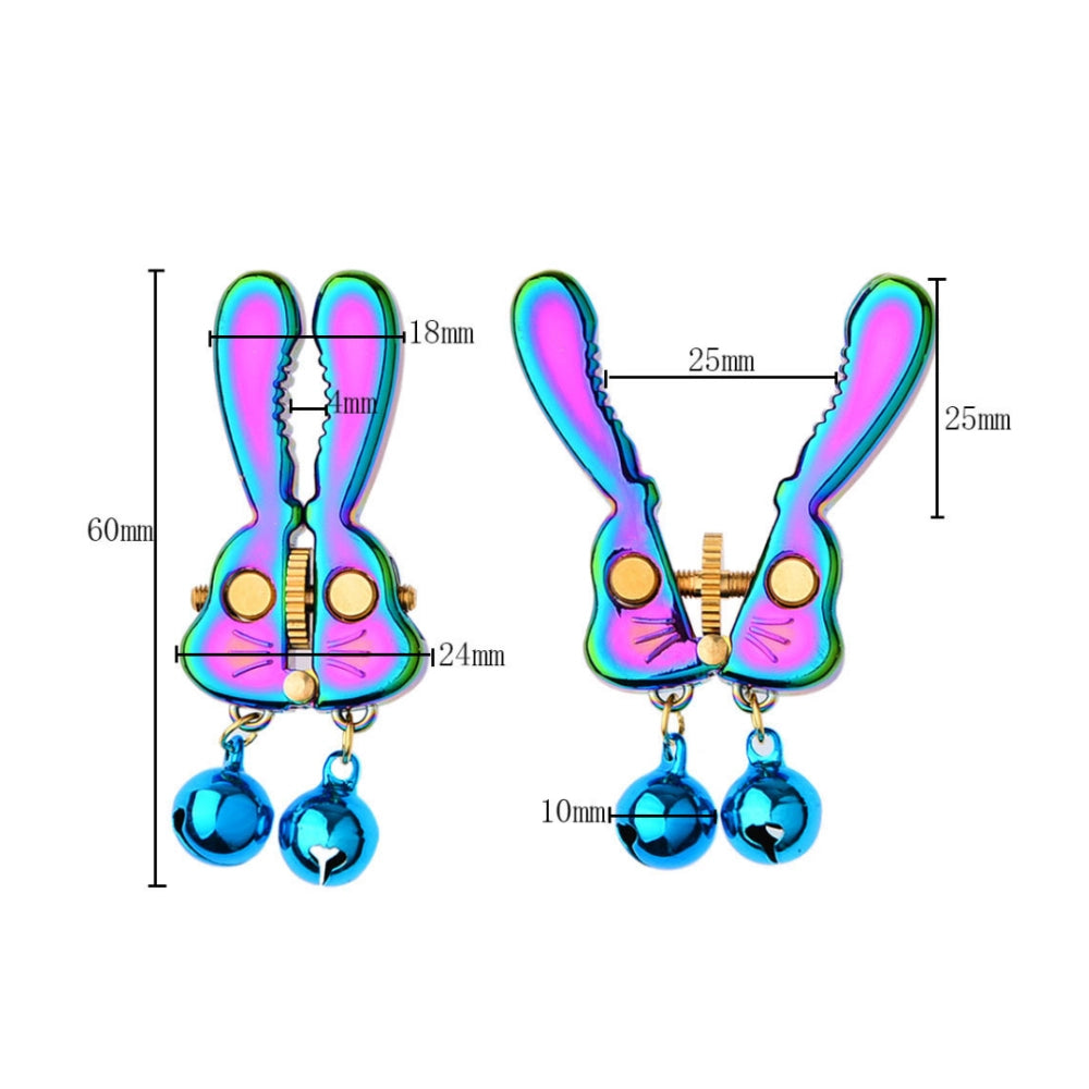 Venusfun Cute Rabbit Roller Nipple Clamps Adjustable Pain Control SM Toy
