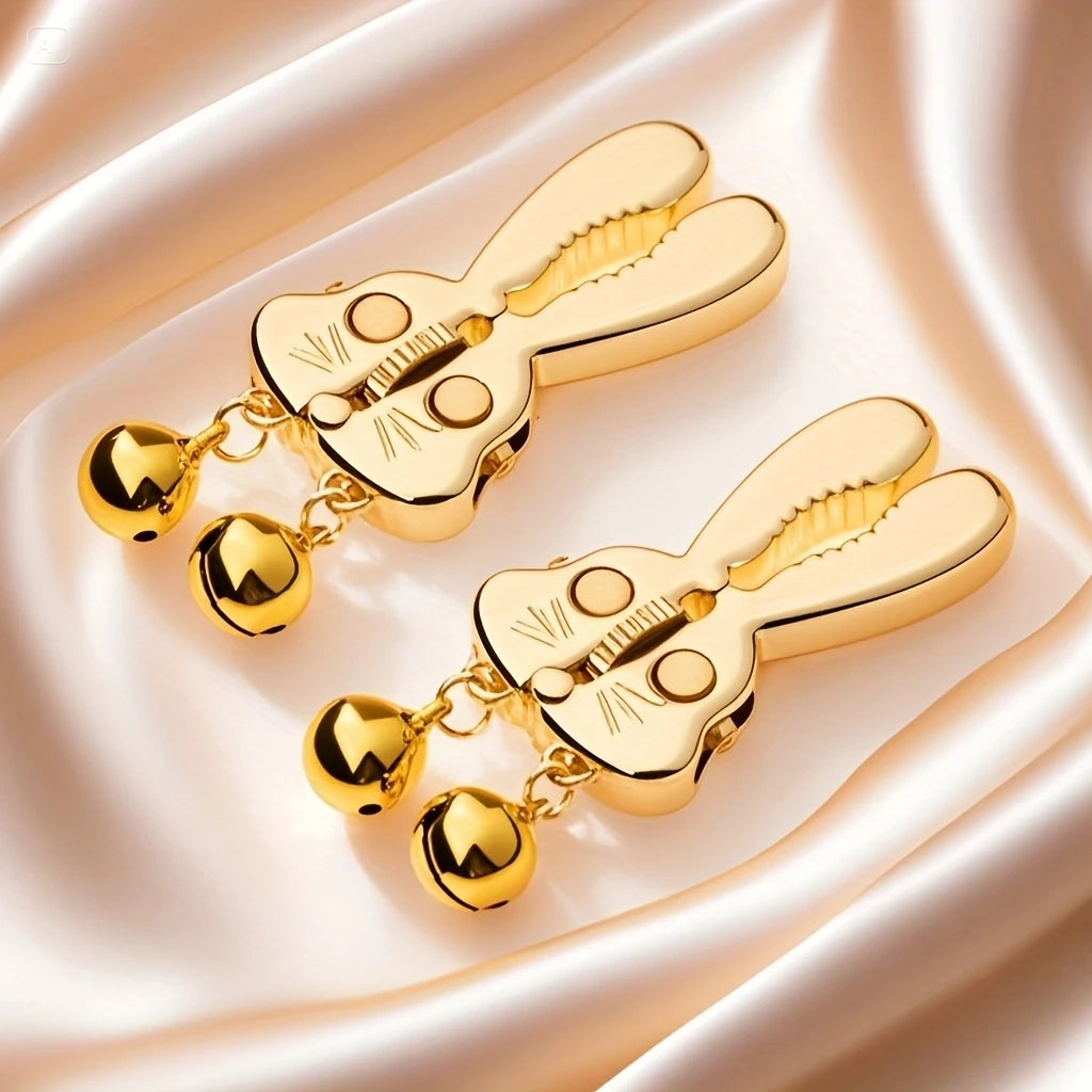 Venusfun Cute Rabbit Roller Nipple Clamps Adjustable Pain Control SM Toy