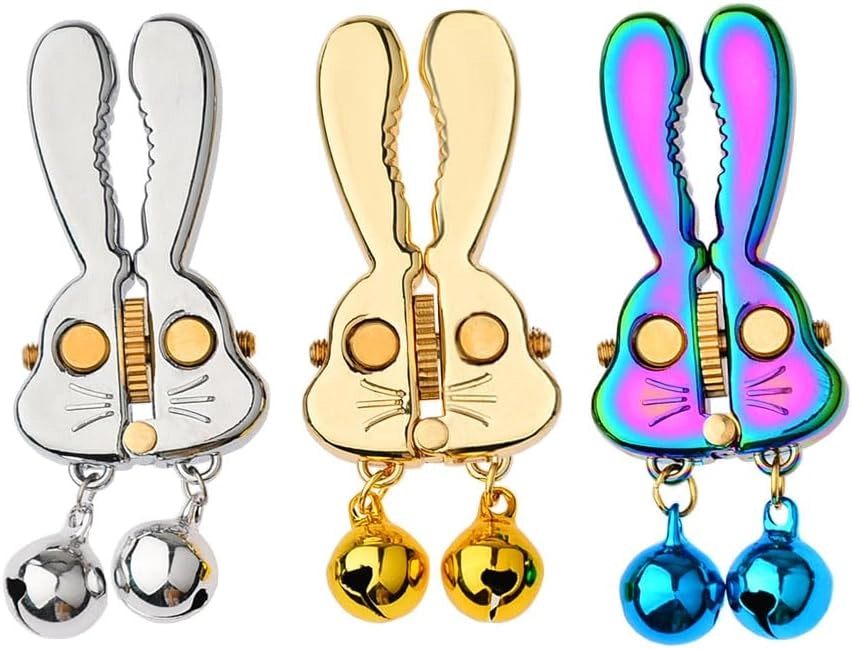 Venusfun Cute Rabbit Roller Nipple Clamps Adjustable Pain Control SM Toy