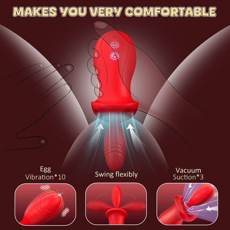 Venusfun Egg Clitoral G-spot Silicone Rechargeable Vibrator with Suction Cup