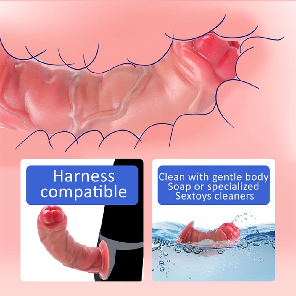 Venusfun Realistic Short Thick Wearable Dildo Harness for Deep Penetration All Genders