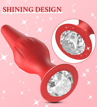 Vibrating Butt Plug Rose Sex Toys Vibrator Adult Toys with Diamond Jewelry for Women