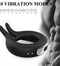Cock Ring Clitoral Stimulator Couples Vibrator with Double Motors
