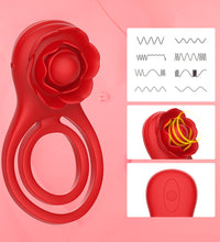 Vibrating Cock Ring Rose Sex Toys Penis Ring with App Control