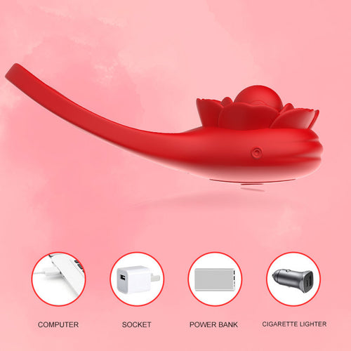 Venusfun Vibrating Penis Ring Rose Cock Ring with App Control