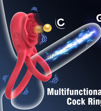 Vibrating Cock Ring Rose Vibrator Clitoral Stimulator for Couples