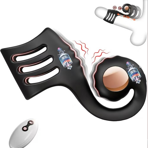 Vibrating Cock Ring Sleeve with Snail-Shaped Vibrator Male Snail Armor Sex Toy