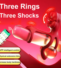 Vibrating Cock Ring Tongue Licking Clit Vibrator with App Control for Couples