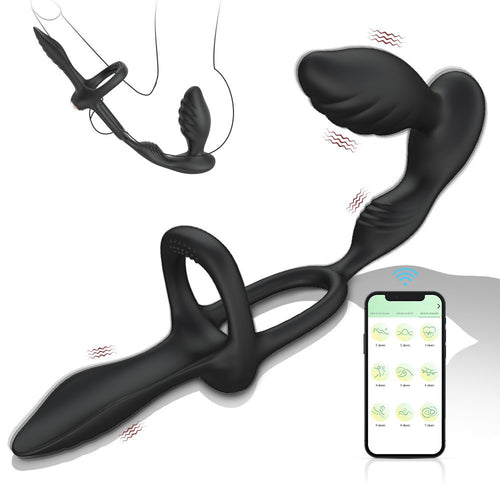 Vibrating Penis Ring & Anal Plug Vibrator with App Control