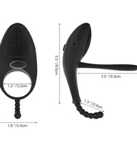 Venusfun Vibrating Penis Ring with Tongue-Shaped Clitoral Stimulator and Anal Beads for Couples