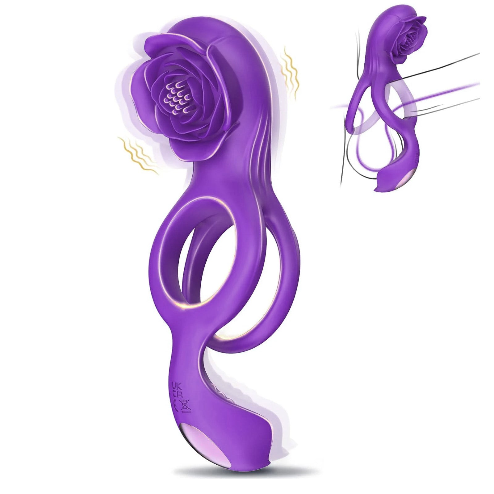 Vibrating Cock Ring Rose Clitoral Stimulator Couples Vibrator VenusFun-UK Vibrating Cock Ring Rose Clitoral Stimulator Couples Vibrator VenusFun-UK