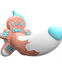 Xmas Silicone Penis Cute Gingerbread Man Dildo with Heart Tipped Glans