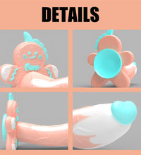 Xmas Silicone Penis Cute Gingerbread Man Dildo with Heart Tipped Glans