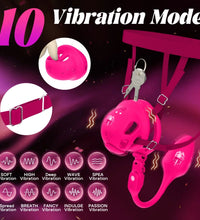 Venusfun Silicone Vibrating Male Chastity Cage with Remote Control 10 Modes Ring Set for Men